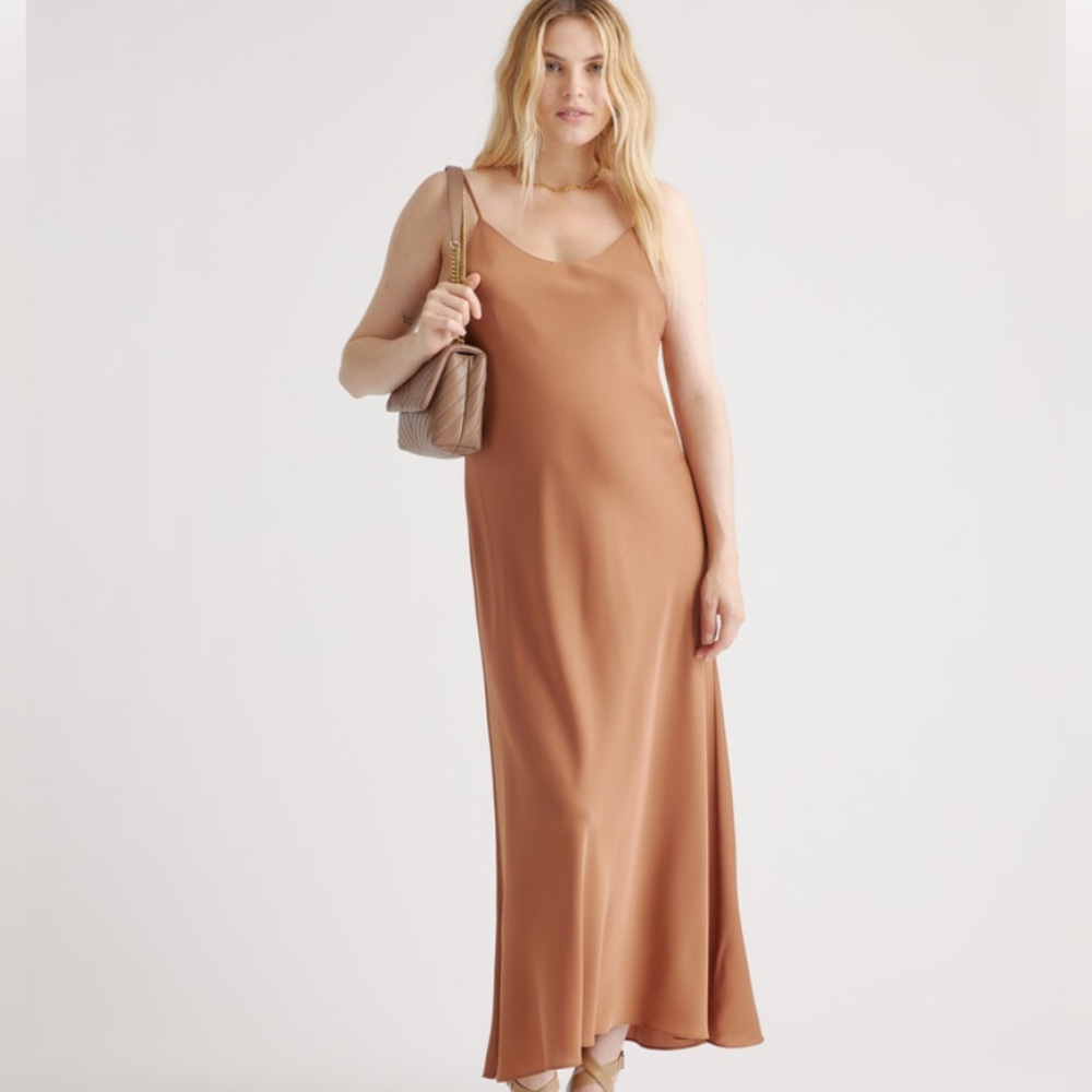 NWT Quince Women's Maxi Dress in Burnt Orange (Small)